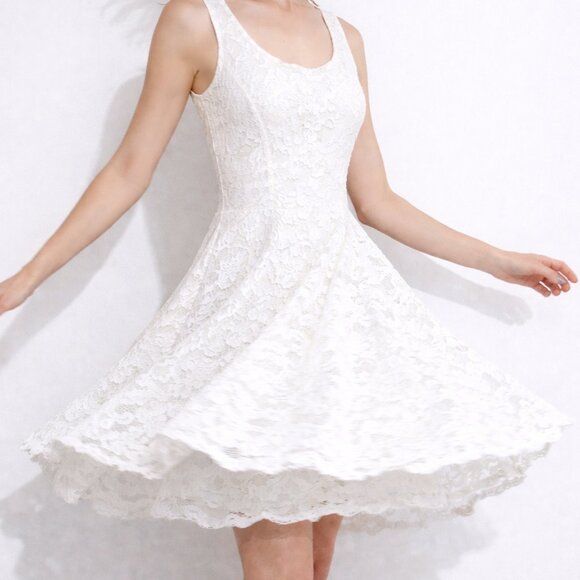 Torrid Dresses & Skirts - Fitted Torrid lace dress with flare skirt, fully lined, knee length, romantic